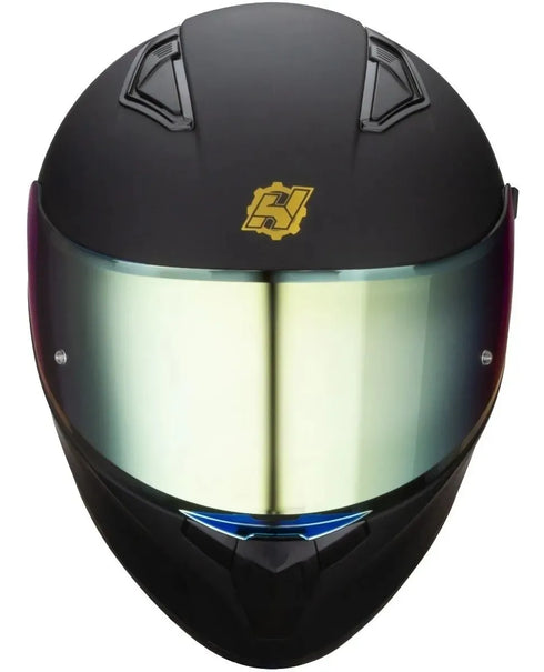 Casco Integral Para Moto Hax Obsidian Solid Negro/ Oro Mate